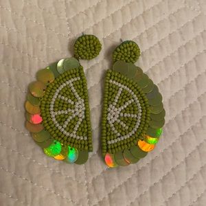 Hemline lime earrings